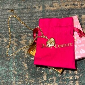 Juicy Couture Gold Heart Pendant with Pink Box